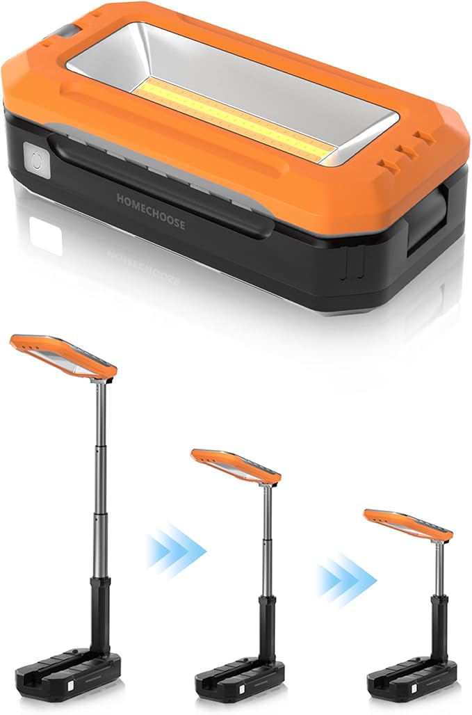 LED Work Light, Rechargeable Work Light with Magnet Base & Hanging Hook, 7000mAh Battery, Cordless Portable Work Lights, Small Bright for Car Repairing & Mechanics, Emergency, Outdoor