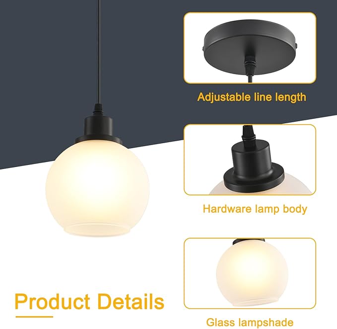 Pendant Lamp with Glass Shade, Modern Antique Brass Pendant Lights,Hanging Light Vintage Glass Shade, Island Light Pendant Light Fixture for Bedroom Living Room Kitchen