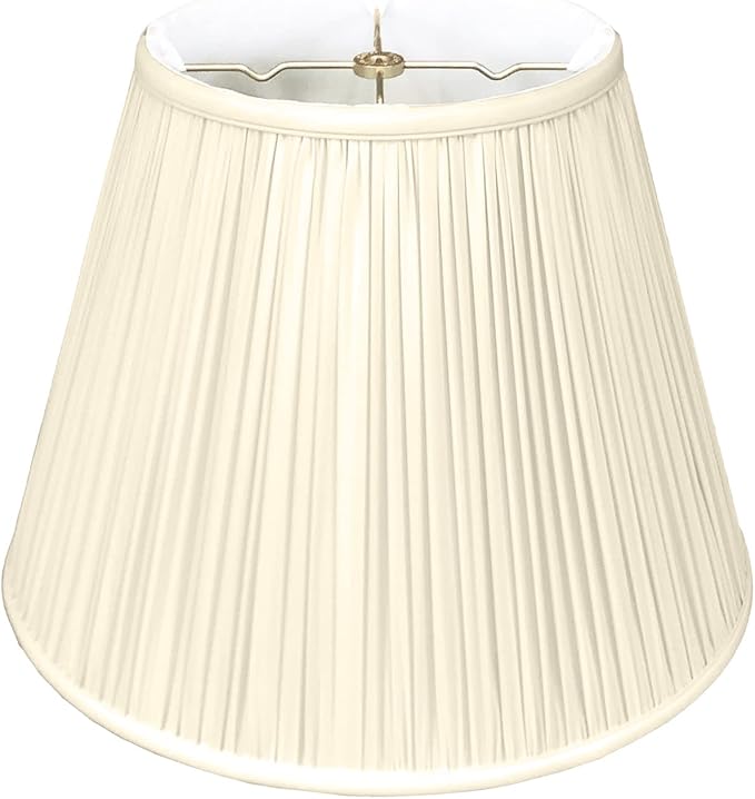 Royal Designs Deep Empire Gather Pleat Basic Lamp Shade, Beige, 10 x 20 x 15