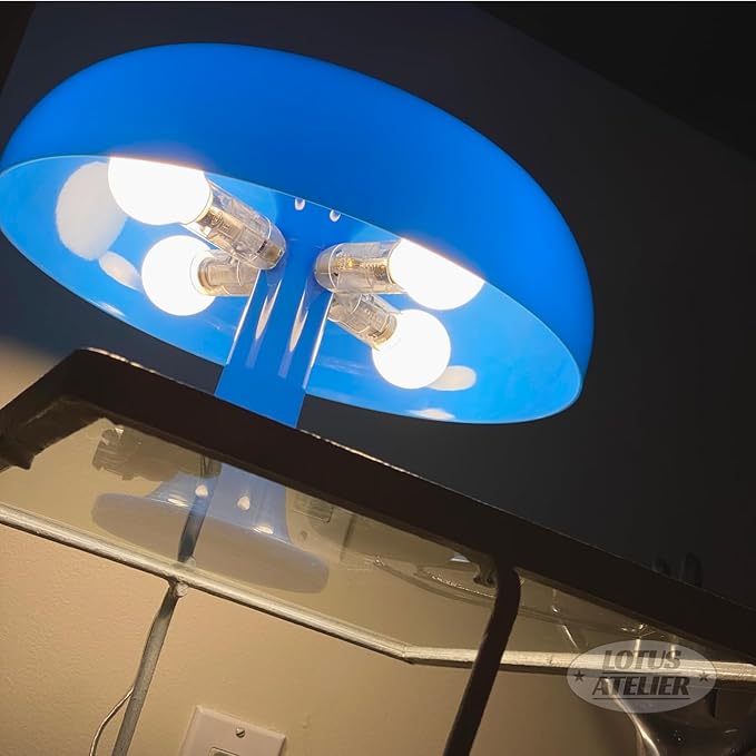 Lotus Atelier Blue Mushroom Lamp for Room Aesthetic Modern Lighting for Bedroom | Cool Retro Living Room Decor | Table Lamp Mushroom Light Home Decor