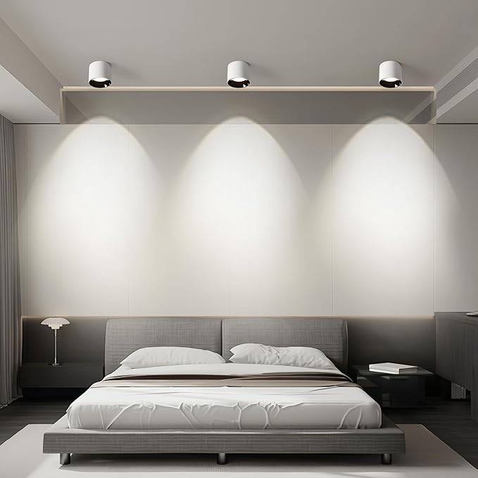 3Pack Modern LED Flush Mount Ceiling Light Fixture, 20W Dimmable & 3000K-6000K 3 Color Selectable White Cylinder Ceiling Lamps for Low Profile Living Room Hallway Entryway Kitchen Dining Room Foyer