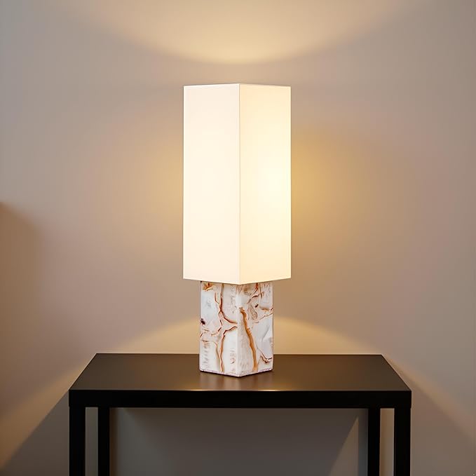 Cruiser’s Caché 18" Contemporary Contemporary Agate Table Lamp, Natural Color with Handloomed Fabric Lampshade