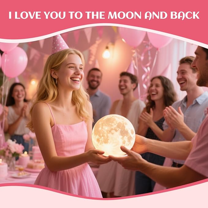 CPLA Moon Lamp Upgrade 128 Colors, Easter Gifts for Kids Girls Boys Teens, Remote & Touch Control, Diameter 6 INCH