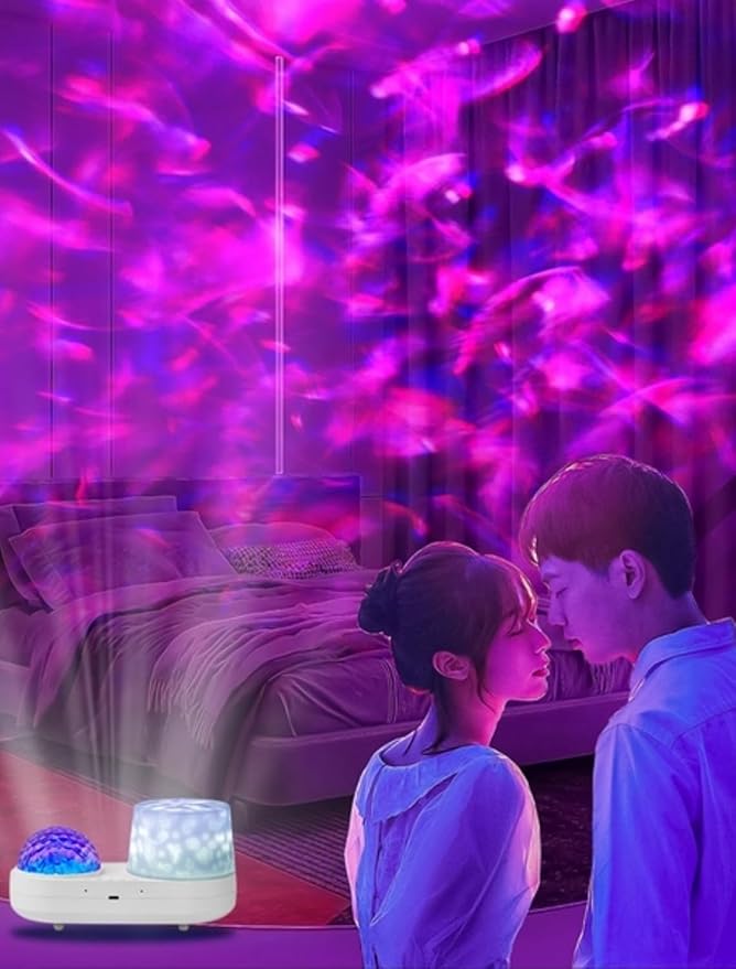 Ocean Wave Projector Night Light for Kids Bedroom - 10 Color Ocean Waves + 6 Films, 360 Rotation Timer for Kids, Baby Girls, Birthday, Christmas, Gifts, Ceiling, Room Decor