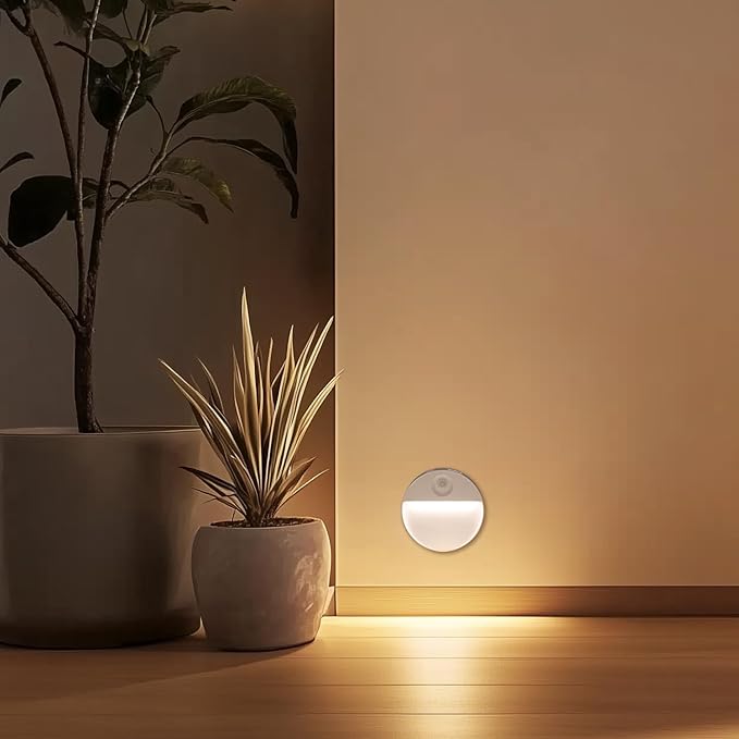 DAMI Rechargeable Motion Sensor Night Light Indoor, 2 Pack - Dimmable LED Closet Lights with 3 Color Temperatures, Magnetic Stick-On Wireless Under Cabinet Lighting for Hallway, Stairs, Kitchen