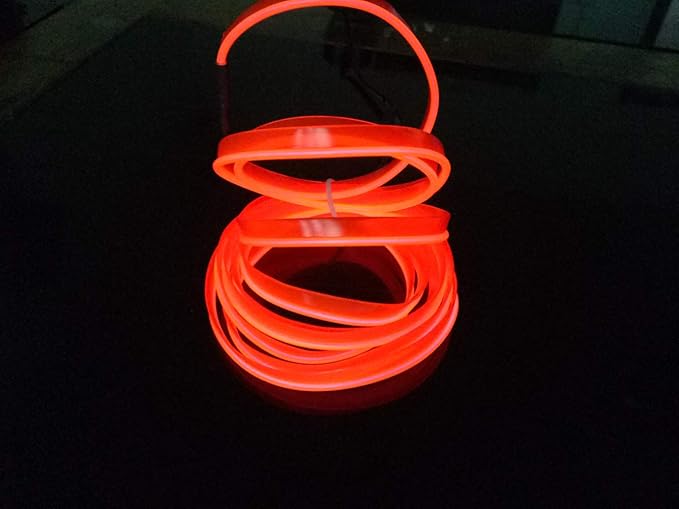 ABALDI El Wire Neon Light, Car Interior LED Lights for Xmas Halloween Christmas Car Interior Decoration(3m/9ft, Orange)