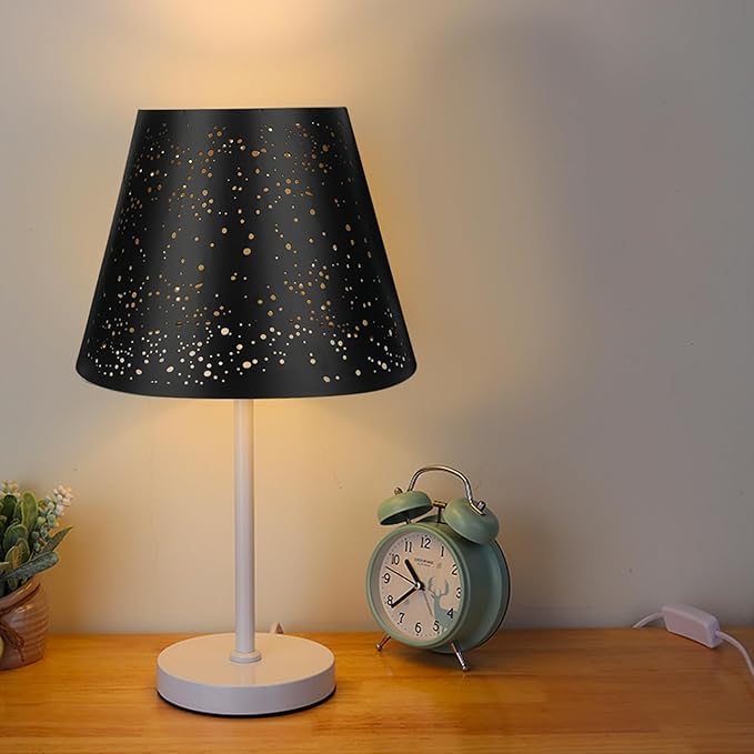 Small Lamp Shade, ALUCSET Barrel Metal Etching Process Lampshade for Table Lamp and Floor Light, 6x10x7.5 inch, Spider