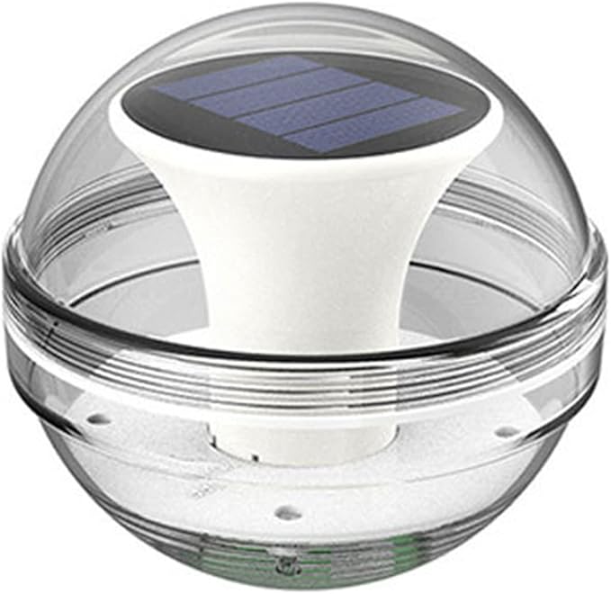 LED Solar Floating Light Waterproof Swimming Pool Lamp Color Changing Decoration Lawn Lights for Fountain Fish Tank-Pond White PC