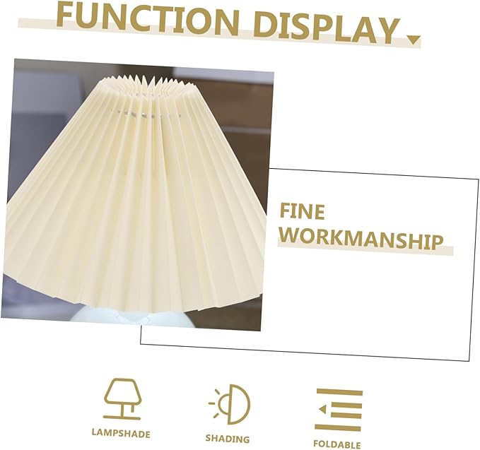 DOITOOL 1Pc Pleated lampshade Modern Lampshade Wall Light Cover Light Accessory rustic lamp shades candle wall sconce chandelier lamp shades Desk Lamp Lampshade curtain vintage cloth e27