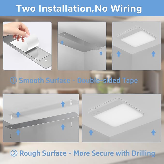 Rechargeable Motion Sensor Closet Light with Remote - Motion Sensor Ceiling Light, 400LM Magnetic Wireless Battery Operated Lights for Shower Pantry Stairs Hallway Laundry Porch -2Pack