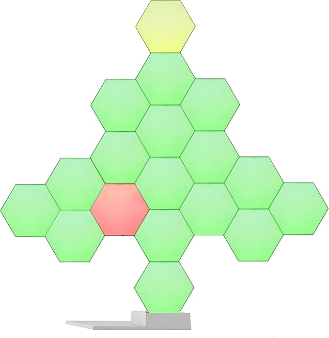 Yescom APP Control 19 Pack Smart LED Light Panels Hexagon Smarter Expansion Kit 16 Million Color Changing Compatible with Alexa Google for Home&Gaming Room Decor