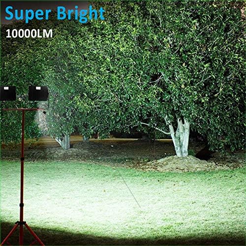 Work Light 10000LM 5000K 1000W Halogen Equivalent led Work Light with 76.8in Adjustable Metal telescoping Tripod Stand IP65 Waterproof for Indoor and Outdoor