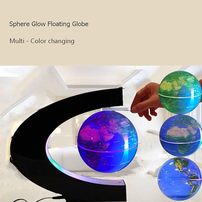 Office Desk Lamp Multi-Color Changing Floating Levitating Light Decoration Magnetic Levitation Floating World Map Electric Night light for Home/Office Desk Magnet Desktop