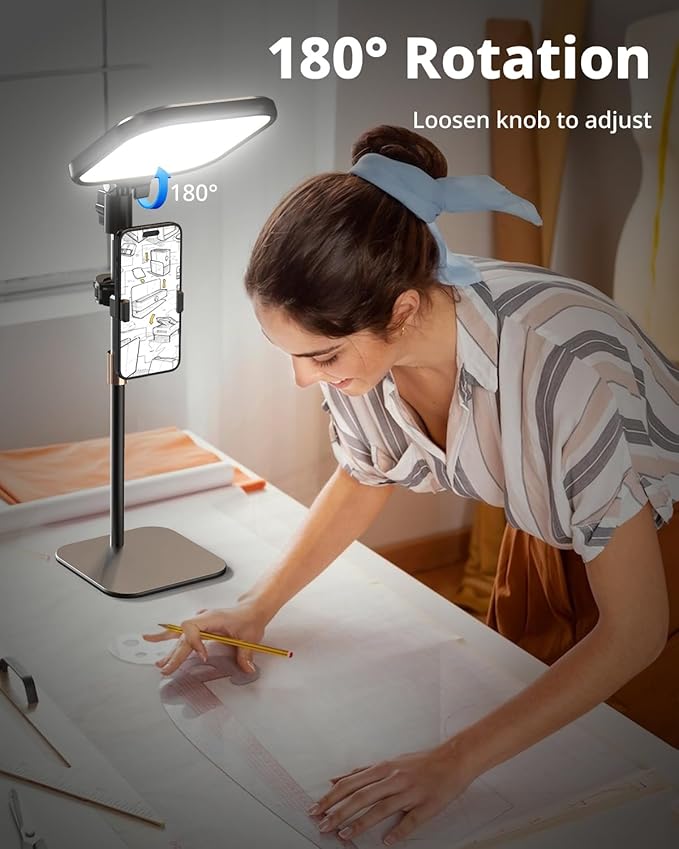 UBeesize Zoom Lighting for Computer, Video Conference Lighting for Video Calls, Desk Light with Stand and Phone Holder for Webcam, Home Office, Podcast, Online Meetings, Live Streaming
