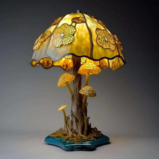 Mmoneyake Stained Plant Series Table Lamp, Vintage Bedside Table Lamp Decorative Desk Lamps, Desk Lamps Decorative Lamp for Bedroom Living