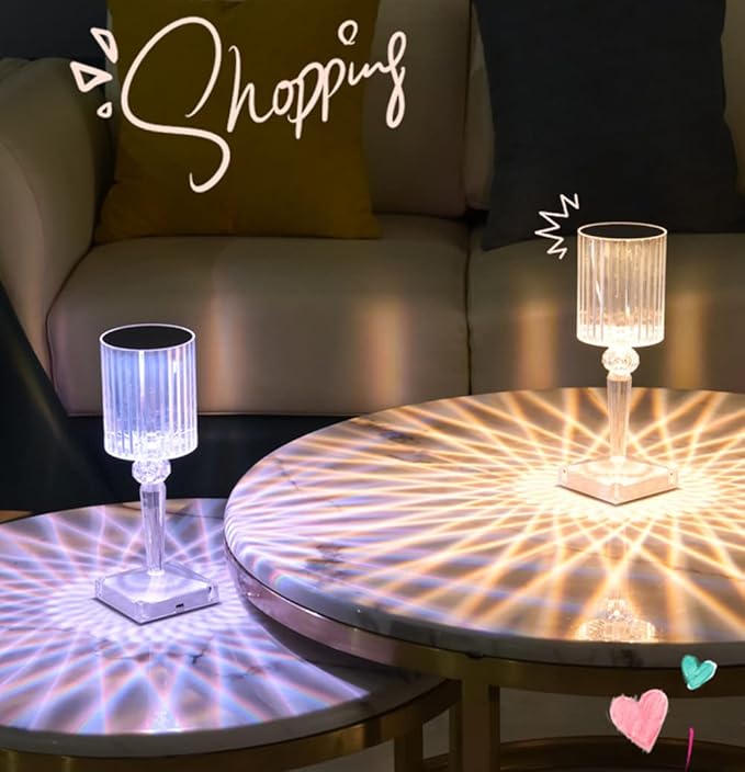 Crystal Lamp, Crystal Table Lamp Rose Crystal Lamp USB Diamond Table Lamp 16 Color Changing Touch Crystal Lamp (B)