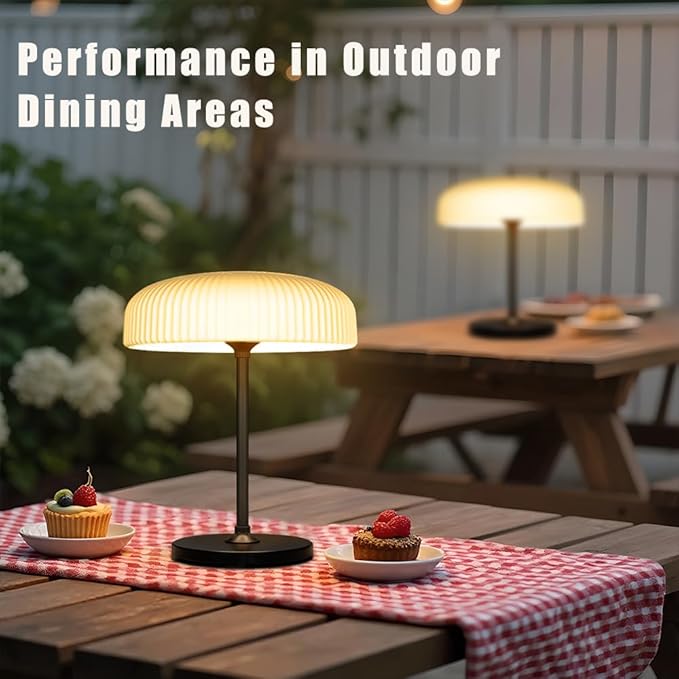 Cordless Solar Table Lamp for Indoor Outdoor, IP65 Waterproof LED Dimmable Touch USB Charging with Metal Stand, Warm/White for Garden Camping Bedroom