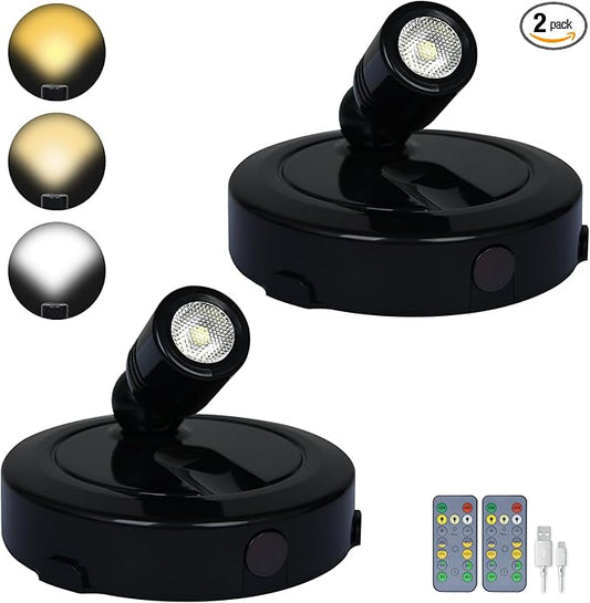 LED Spotlight Indoor,Rechargeable Battery Uplighting Indoor with Timer,3CCT Dimmable Accent Spot Lights for Plants Tree Wall Art Display Painting Artwork Portrait Dartboard Gallery-Black