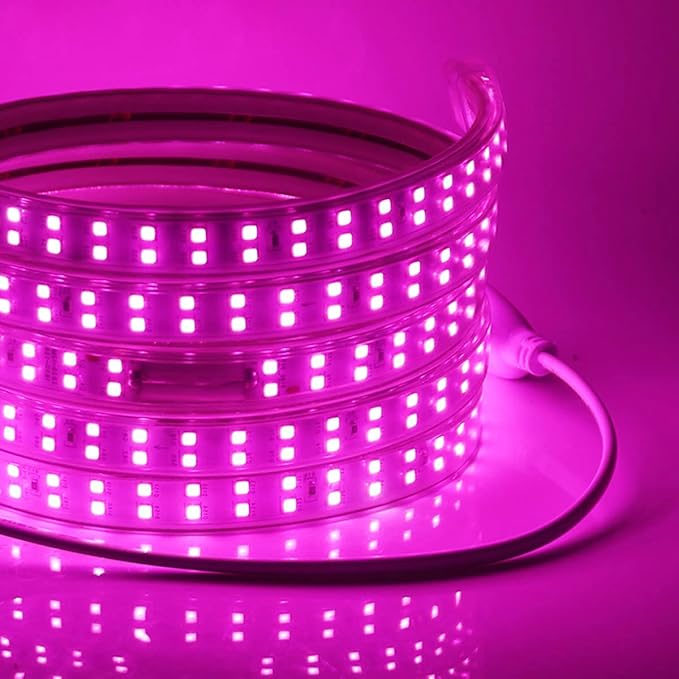SUYOOULIN LED Strip Lights, High Voltage AC110V-130V 328ft/100m Super Bright 400000LM Waterpoof IP68 2835 180 LEDs/m LED Light Strips for Home Garden Outdoor Decoration(Pink)