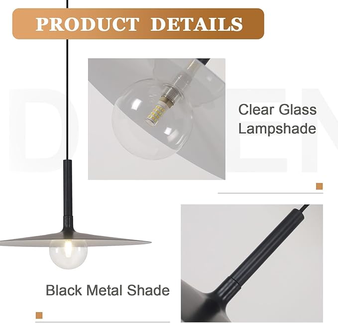 KCO Lighting Matte Black Dome Pendant Light Industrial Barn Pendant Light Farmhouse Kitchen Hanging Light Fixture for Dining Room Living Room Vintage Bar