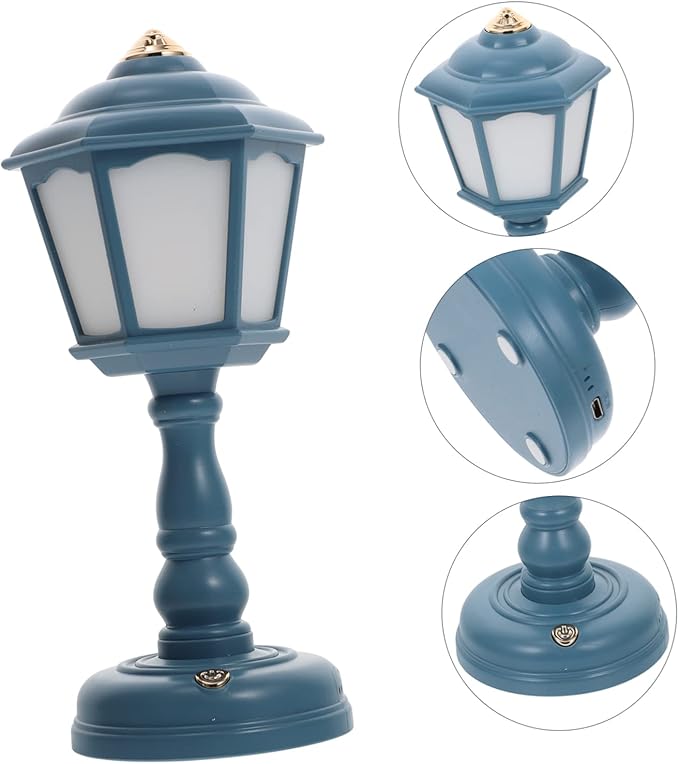 NUOBESTY USB Rechargeable Vintage Table Lamp Dimmable Mini Retro Lantern for Bedroom Creative Night Light Touch Control Anti-Slip Base Warm Light Home Decor