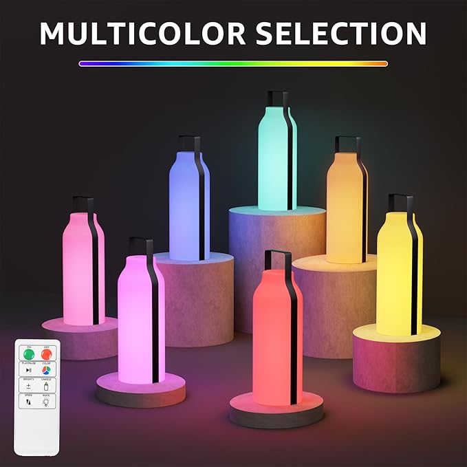 Outdoor Lanterns, GGII Rechargeable Camping Lantern with IP44 Waterproof, Battery Operated Outdoor Portable Cordless Table Lamp with RGB Lights for Patio Balcony Garden