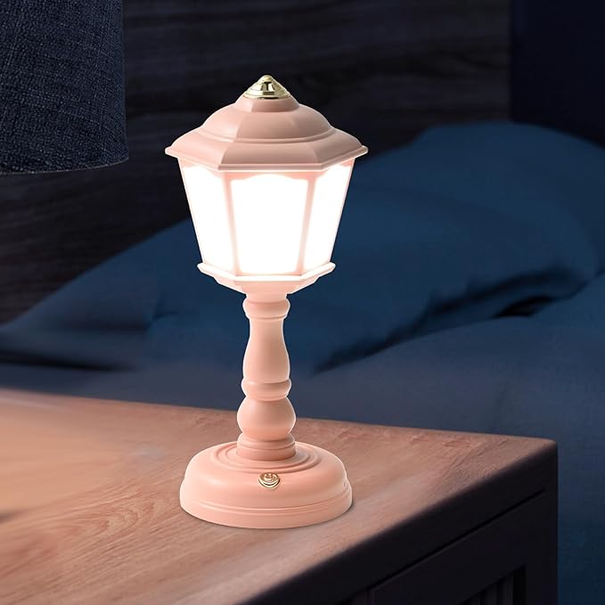 Mini Desk lamp Vintage, LED Desk Lamp Dimmable Table Lamp Reading Lamp with USB Charging Port, Sensitive Control, Eye-Caring Office Lamp,Very Beautiful Decorative Desk lamp (Pink)