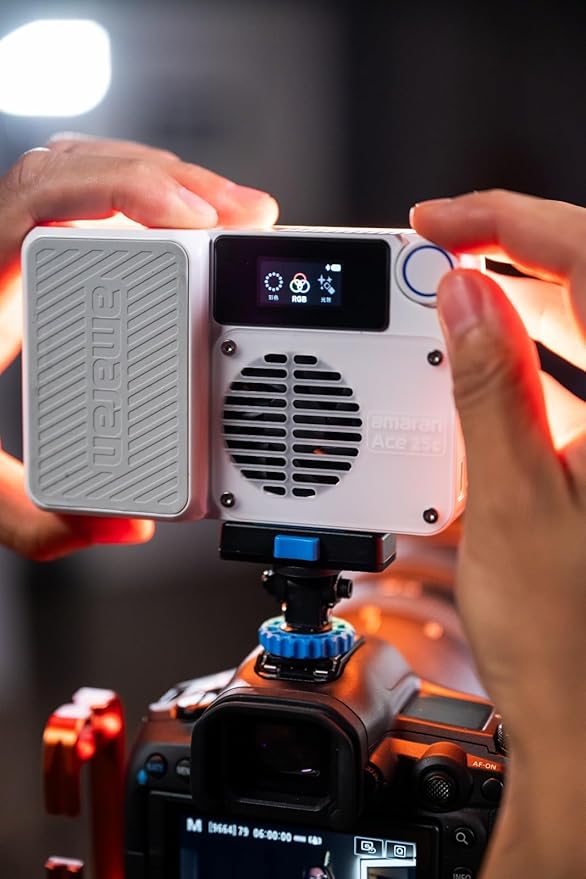 Amaran Ace 25c Pocket On-Camera RGBWW LED Video Light, 25W & 32W Boost Mode, Full-Color CCT 2300-10000K, 1171 Lux@1m(5600K), 4500mAh Rechargeable Battery with PD Fast Charging Creators (White)