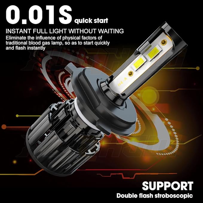 Compatible for 2012 2013 2014 2015 Toyota Tacoma Light Bulbs, 9003 High Low Beam H11 Fog Lights, 6000K Bright White, Plug n Play, Powersports Bulbs, 4-Pack