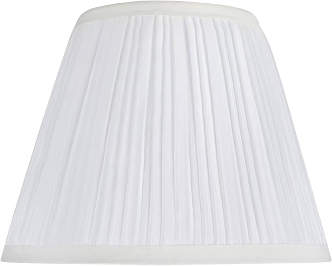 Aspen Creative 32006A Transitional Hardback Empire Shape Spider Construction Lamp Shade in Pleated White, 9" wide (5" x 9" x 7")