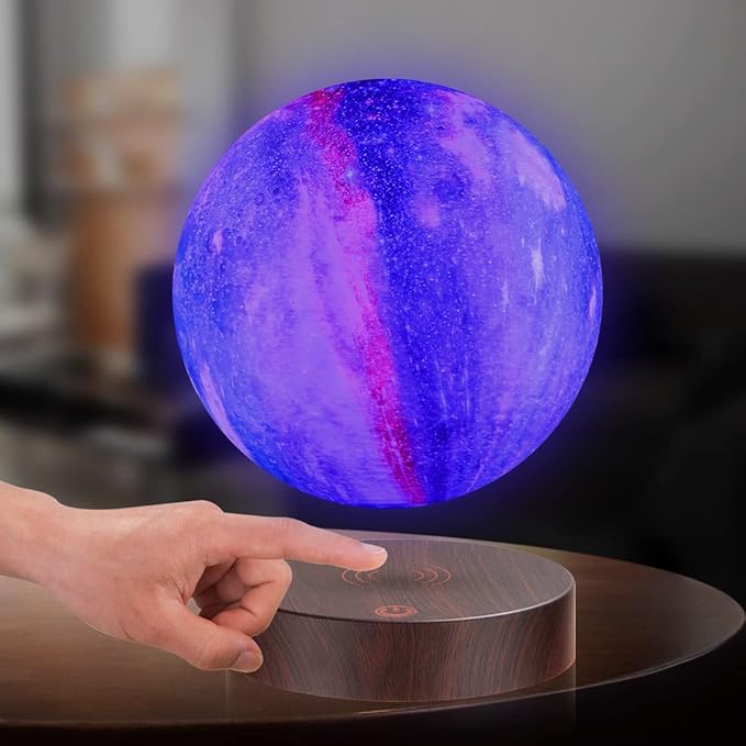 UVEHAS Levitating Galaxy Moon Lamp, 16 Colors Magnetic Levitation 3D Printing Moon LED Light with Remote Control, Floating and Spinning in Air Night Lights for Room Decor, Birthday Christmas Gifts