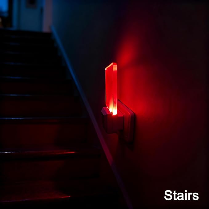 Red Night Lights Plug in 2 Pack, 0.5W Red Light Night Light with Dusk to Dawn Sensor, Auto On/Off LED Night Light Plug into Wall Pefect for Babyroom, Bedroom, Bathroom
