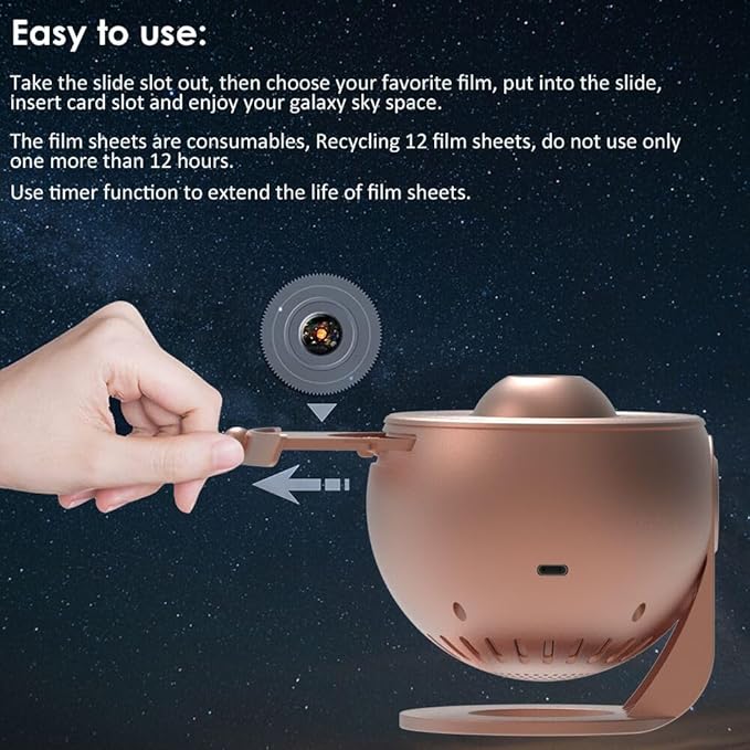 Planetarium Projector for Bedroom, Star Galaxy Light Projector with Nebula Milky Way, LED Night Light for Ceiling with Timer, Mood Lighting for Adults Kids Teens, Home Theater (Rose Gold)