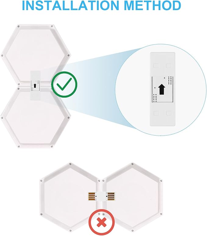 6Pcs Hexagon LED Light (White, Touch Model) - Smart Touch Sensor DIY Modular Wall Lamp for Bedroom, Company Front Desk & Room Decorative Wall Decoration