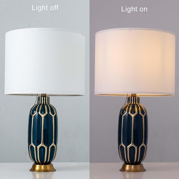 Wellmet White Set of 2 Drum Lampshades, Easy Assembly Required 14" Top x 14" Bottom x 11" High Replacement Lamp Shades, Fabric Lampshades for Table Lamps Floor Lamps, Metal Spider Fitter