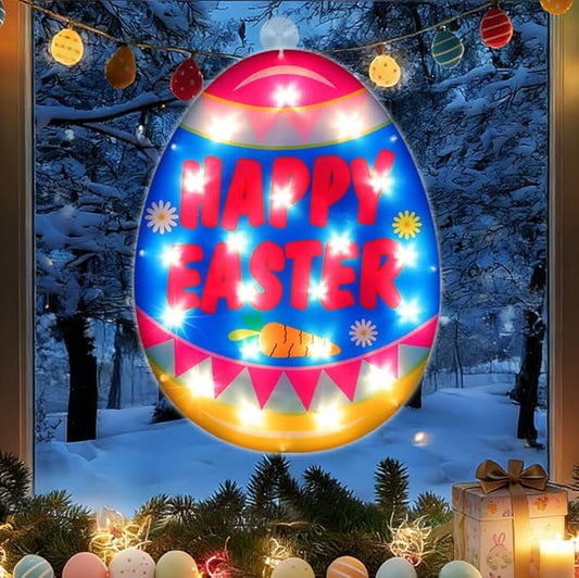 17" 20LED Lighted Easter Egg Decor - UL Certified, Cozy Warm Glow, Window Display & Hanging Decor, Table Accent, Ideal Gift, Neat Gift Box Packed