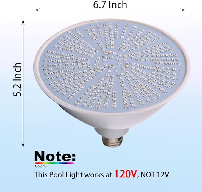 Led Pool Lights for Inground Pool, 120V 50W RGB Color Changing Pool Light Bulb, E26 Replacement Bulbs for 500W Pentair and Hayward Fixture with Remote Control