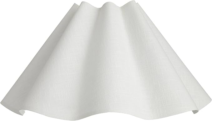 6" Top x 18" Bottom x 10" High x 10" Slant Lamp Shade Replacement Large White Wave Empire Modern Linen Fabric Spider Harp Finial - Springcrest