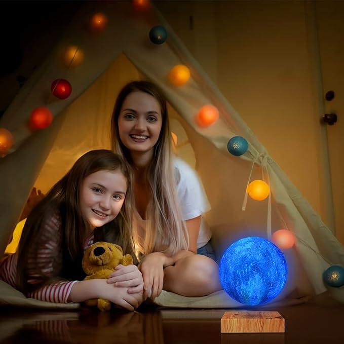 VGAzer Levitating Moon Lamp,16 Colors Galaxy Moon Lamp 5.9 Inch 3D Moon LED Light with Remote Control for Home Office Decor,Unique Gifts for Teen Girls/Boy/Kid/Adults (Square Base)