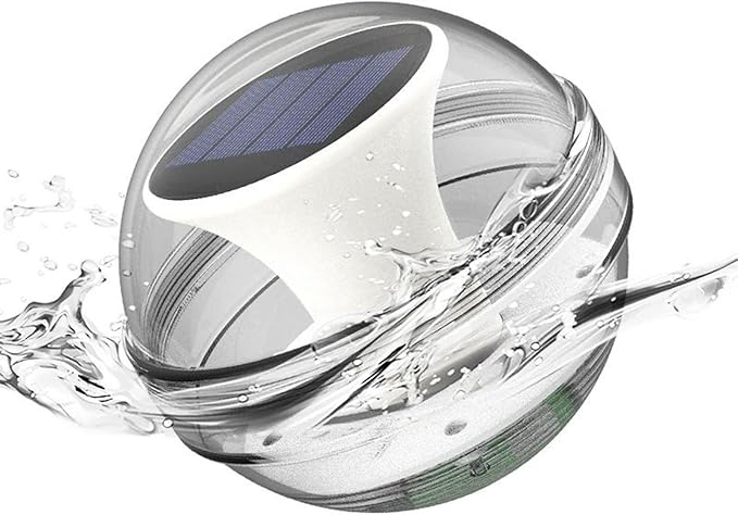 LED Solar Floating Light Waterproof Swimming Pool Lamp Color Changing Decoration Lawn Lights for Fountain Fish Tank-Pond White PC