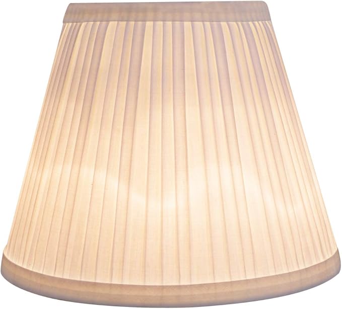 Aspen Creative 59151A Pleated Empire Uno Lamp Shade in White, 4.5" Top x 8" Bottom x 6.5" Slant Height, Slip UNO 33mm