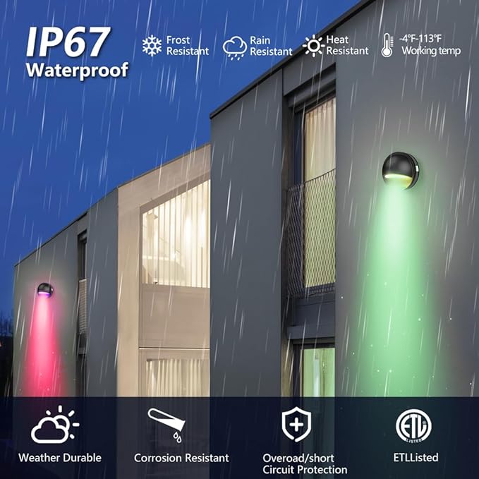 RGBW Low Voltage Deck Lights with Transformer Photocell Sensor Dimmable and Timer IP67 Waterproof Fence Lights for Outdoor Step Stair Patio Landscape Holidays Decoration Lighting (RGBW-8PACKS)