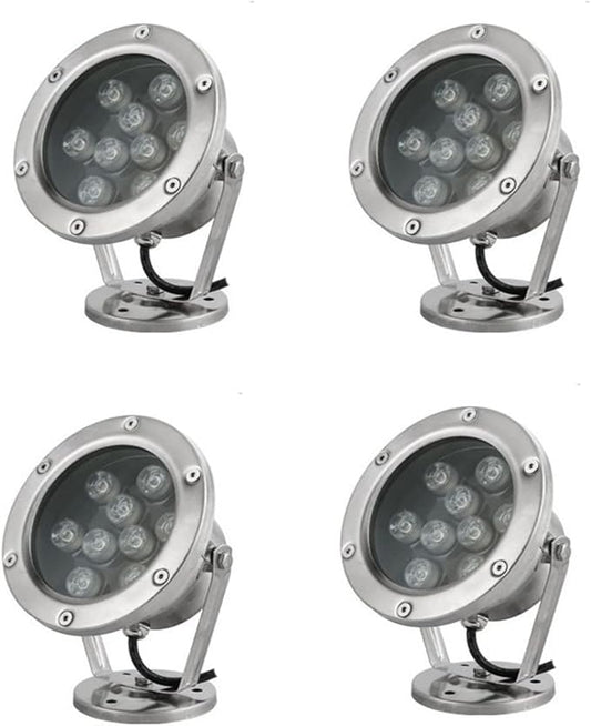 Braiton LED Pond Lights,Underwater Spotlight IP68 Waterproof Submersible Spot Light RGB Color Changing for Aquarium Fish Tank Garden Fountain Pool 4PCS,RGB,9W
