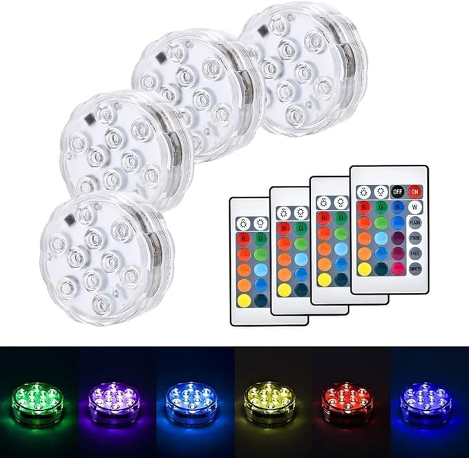 LUXJET LED Lights with Remote for Christmas Decorations - Color Changing Waterproof LED Lights for Christmas Gifts Party Glass Vase Easter Decoration