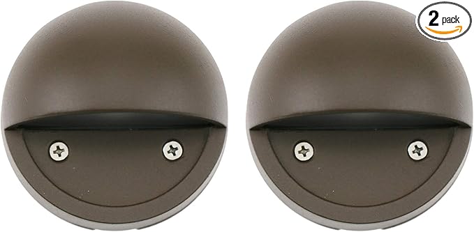 Lumina Lighting® 2W Landscape Deck Lights (2 Pack) | Low Voltage Landscape Lights Waterproof - Outdoor Patio Step Deck Lighting 12V 3000K Replaceable G4 LED Bulb Included DSL0103-BZLED2 (Bronze)