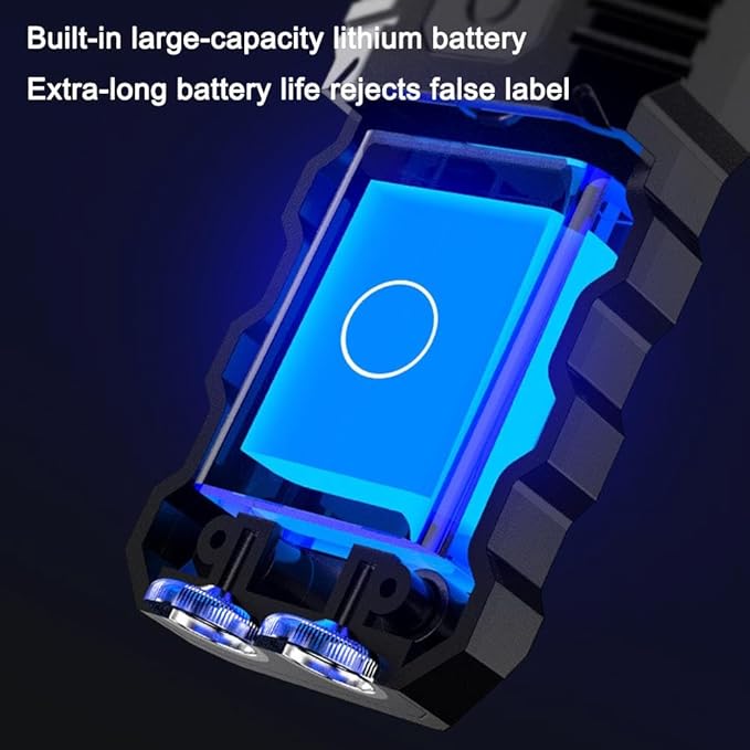 Rechargeable EDC Flashlight,Powerful RGB Flashlights, 1000 Lumens Portable Flat Mini Flashlights, IPX4 Waterproof,Magnetic Flash Lights for Signaling, Cycling, Outdoor or Indoor Use