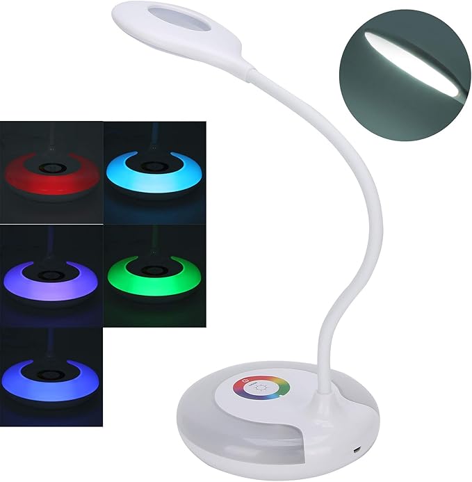 Keenso LED Table Lamp Eye Protection Touch Dimming Desk Light for Bedroom Reading Study Writing Office Supplies (Rechargeable Version)