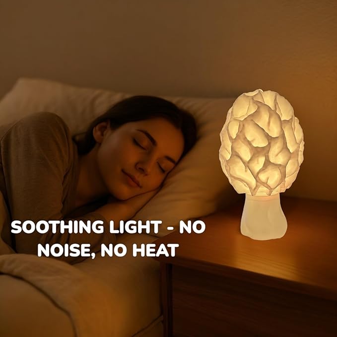 Morel Mushroom Lamp - USB Powered 15-Color Table Light with Remote & Switch - Cozy Soft Glow Nightlight - Unique Fungus Decor - Boho Cottage core Aesthetic