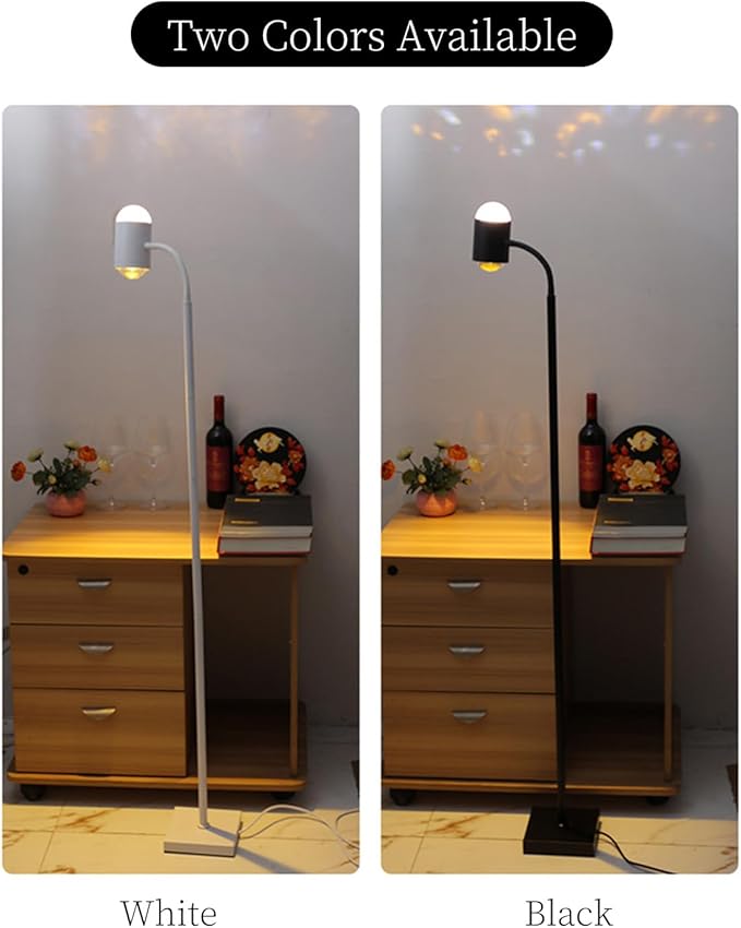 Black Sunset Lamp, 360 Degree Rotation Projection Led Lights Night Light, Multicolor Colors 3D Ocean Wave Lights, Modern Floor Lamp for Living Room Bedroom Office Dining Room Ambient Lighting