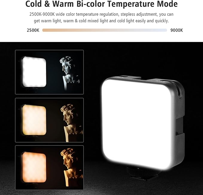 Andor Pocket RGB LED Video Light Kit CRI95 500K-9000K Dimmable 20 Magnetic Backup with Desktop Tripod Flexible Ball Head Phone Holder Computer Clip for Vlog Selfie